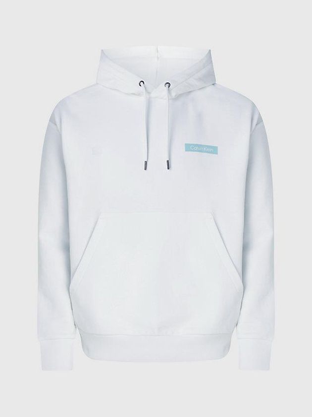 White Calvin Klein Organic Cotton Logo Men Hoodie | TFAH-40895