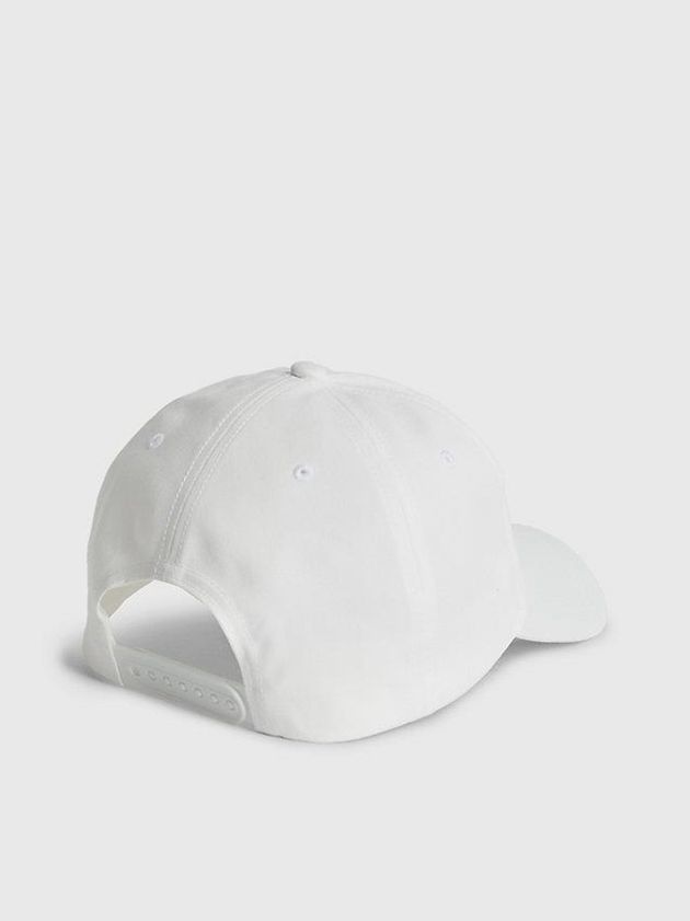 White Calvin Klein Organic Cotton Logo Men Cap | EMDG-07962