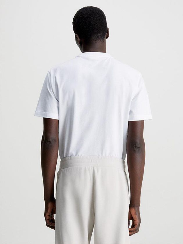 White Calvin Klein Organic Cotton Logo Men T-Shirt | QRIW-23618