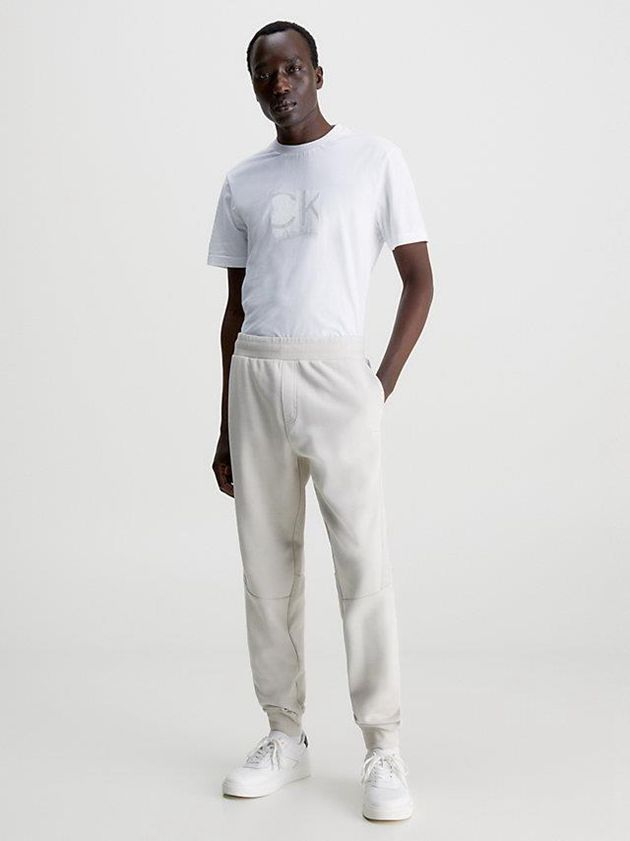 White Calvin Klein Organic Cotton Logo Men T-Shirt | QRIW-23618