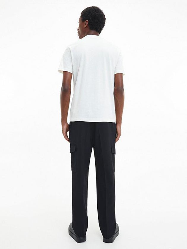 White Calvin Klein Organic Cotton Logo Men T-Shirt | DOSF-63475