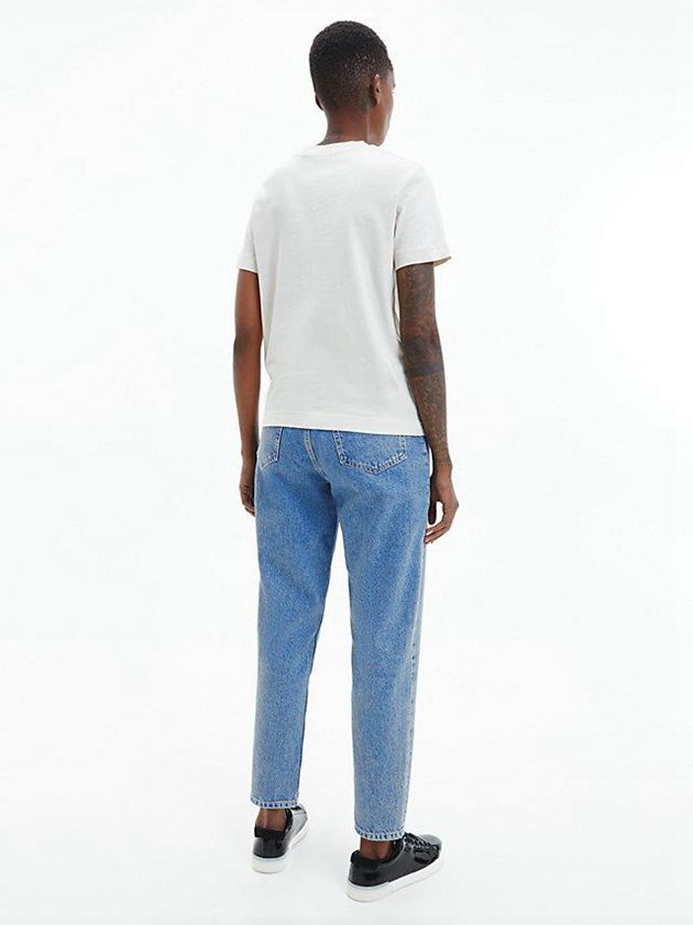 White Calvin Klein Organic Cotton Logo Women T-Shirt | BNGQ-19834