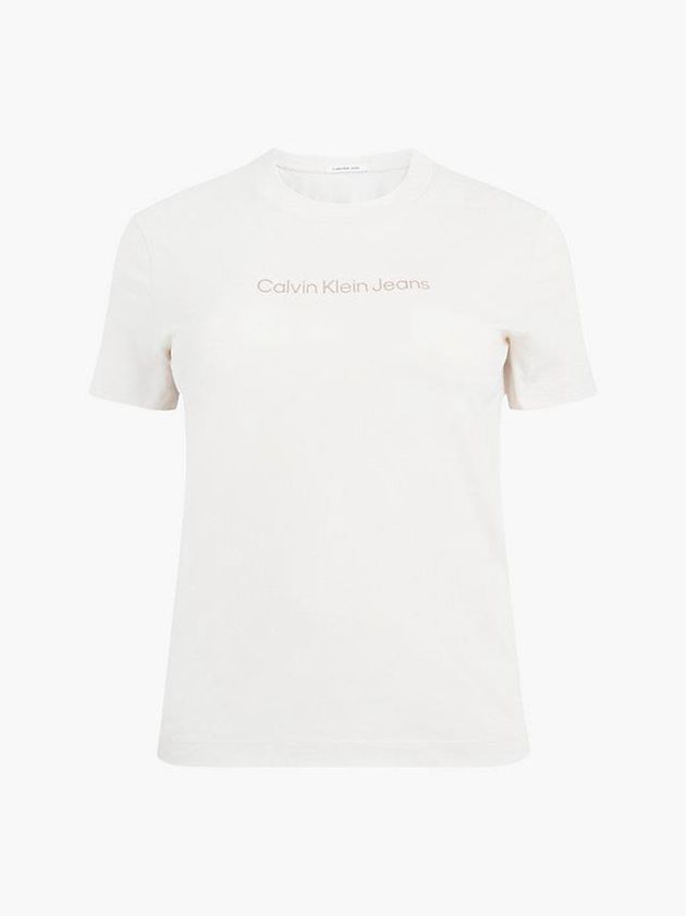 White Calvin Klein Organic Cotton Logo Women T-Shirt | BNGQ-19834