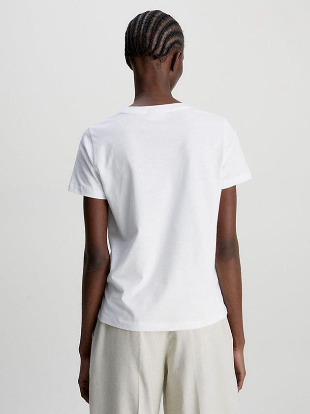 White Calvin Klein Organic Cotton Logo Women T-Shirt | MPCI-36582