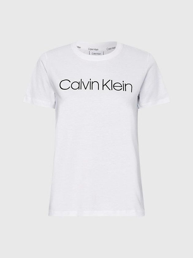 White Calvin Klein Organic Cotton Logo Women T-Shirt | MPCI-36582