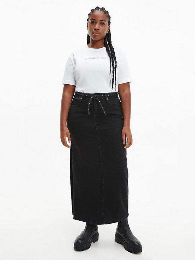 White Calvin Klein Organic Cotton Logo Women T-Shirt | ZDKR-68170