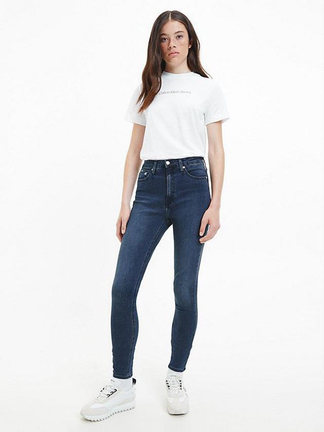 White Calvin Klein Organic Cotton Logo Women T-Shirt | ZDKR-68170