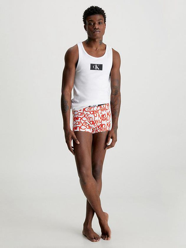 White Calvin Klein Organic Cotton Lounge Tank - Ck96 Men Top | ZLPG-45210