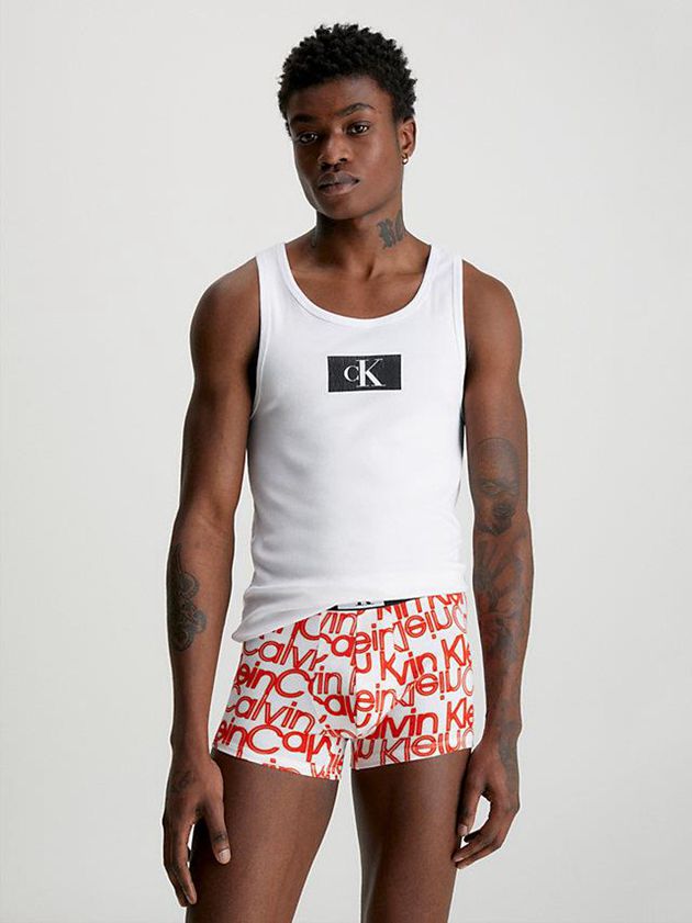 White Calvin Klein Organic Cotton Lounge Tank - Ck96 Men Top | ZLPG-45210