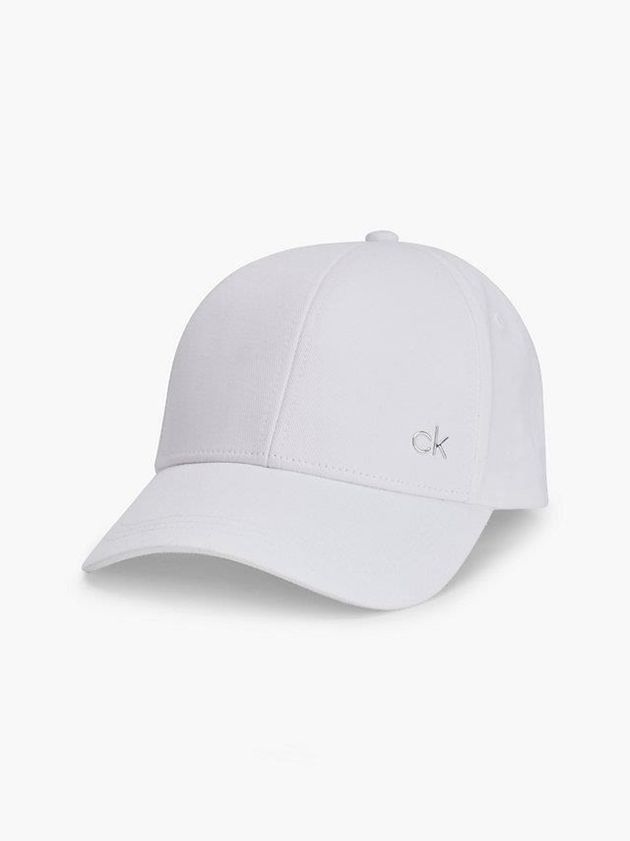 White Calvin Klein Organic Cotton Men Cap | ZHTD-74365