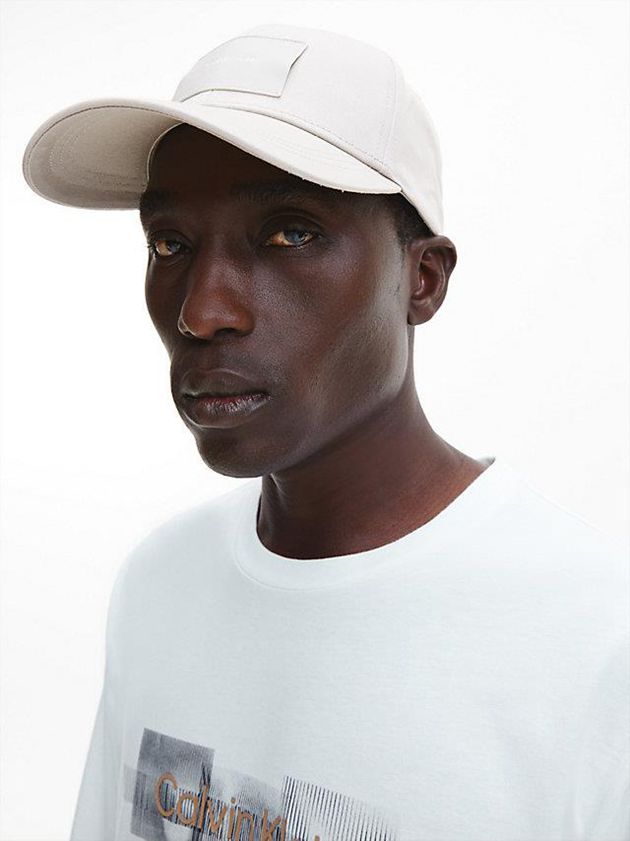 White Calvin Klein Organic Cotton Men Cap | MVRQ-38647