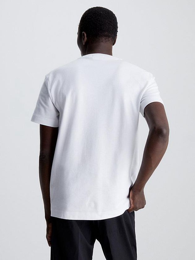 White Calvin Klein Organic Cotton Men T-Shirt | ENIQ-45102