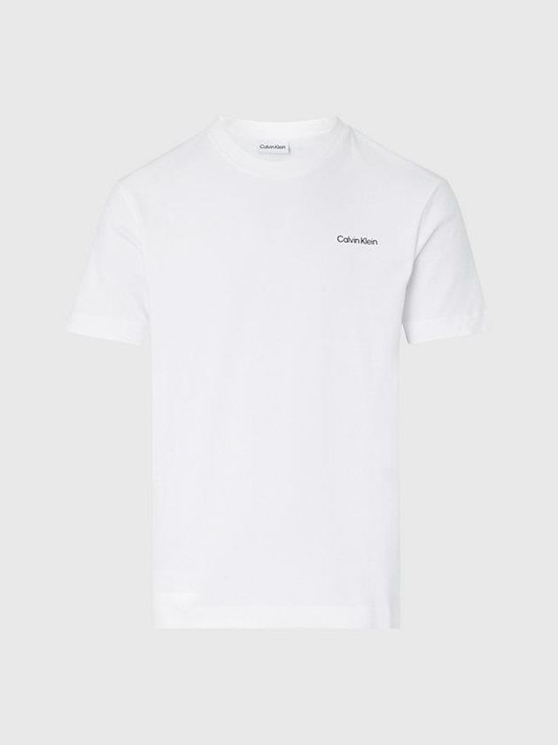 White Calvin Klein Organic Cotton Men T-Shirt | ENIQ-45102