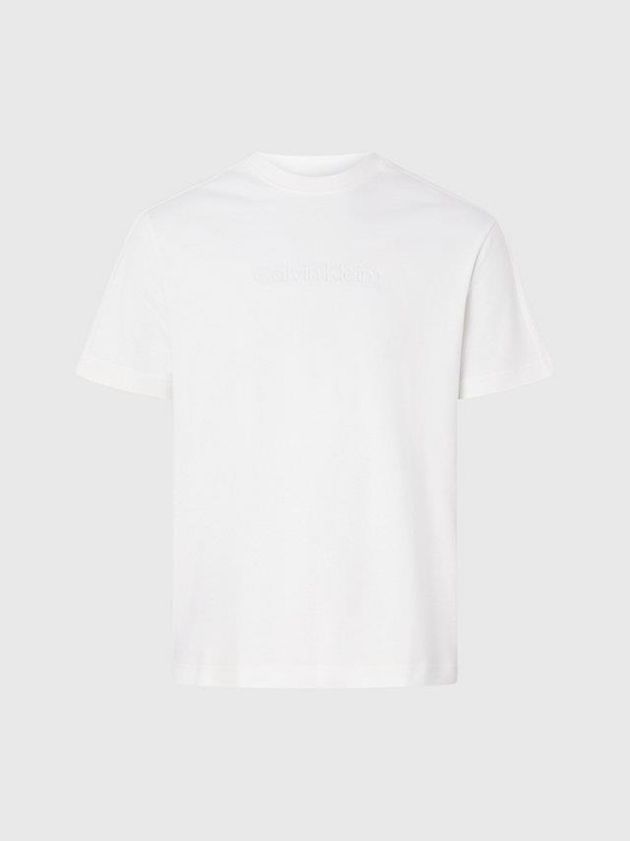 White Calvin Klein Organic Cotton Men T-Shirt | PFVQ-61053