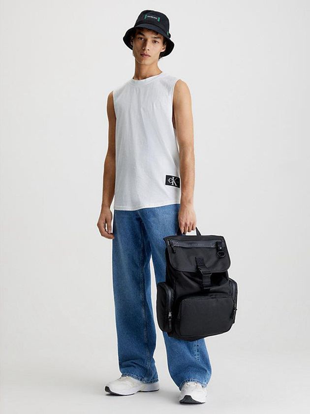 White Calvin Klein Organic Cotton Tank Men Top | MSGB-60129