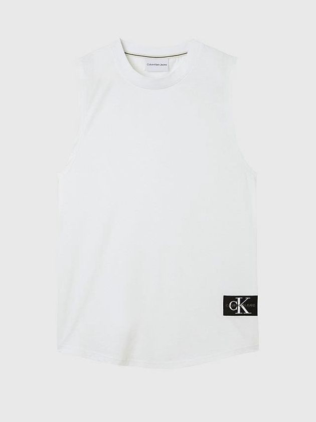 White Calvin Klein Organic Cotton Tank Men Top | MSGB-60129
