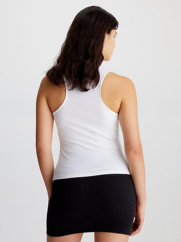 White Calvin Klein Organic Cotton Tank Women Top | NOLF-73861