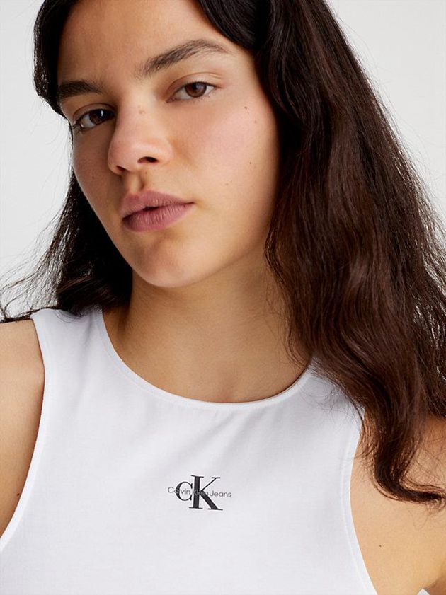 White Calvin Klein Organic Cotton Tank Women Top | NOLF-73861