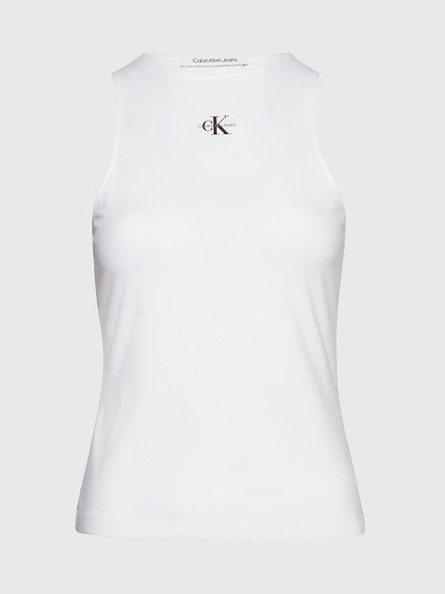 White Calvin Klein Organic Cotton Tank Women Top | NOLF-73861