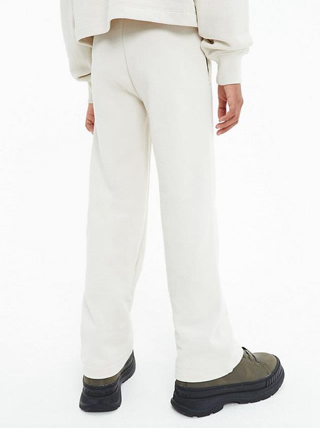 White Calvin Klein Organic Cotton Terry Girls's Joggers | ZXLE-87342
