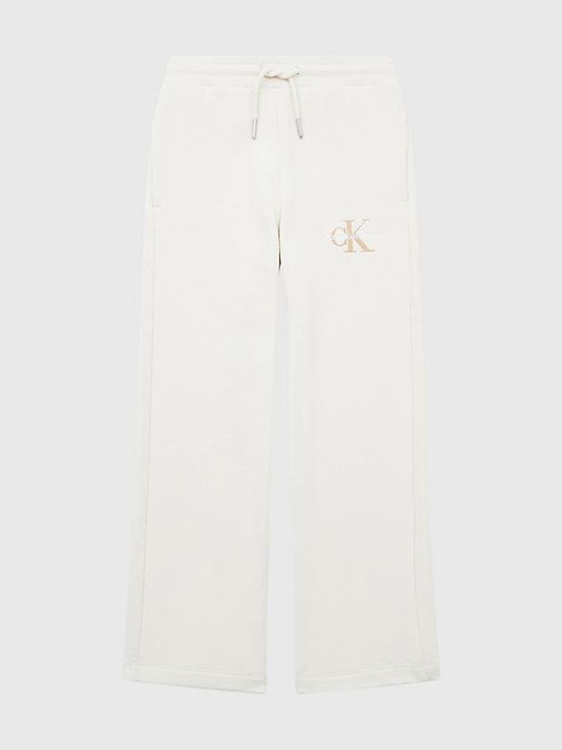 White Calvin Klein Organic Cotton Terry Girls's Joggers | ZXLE-87342