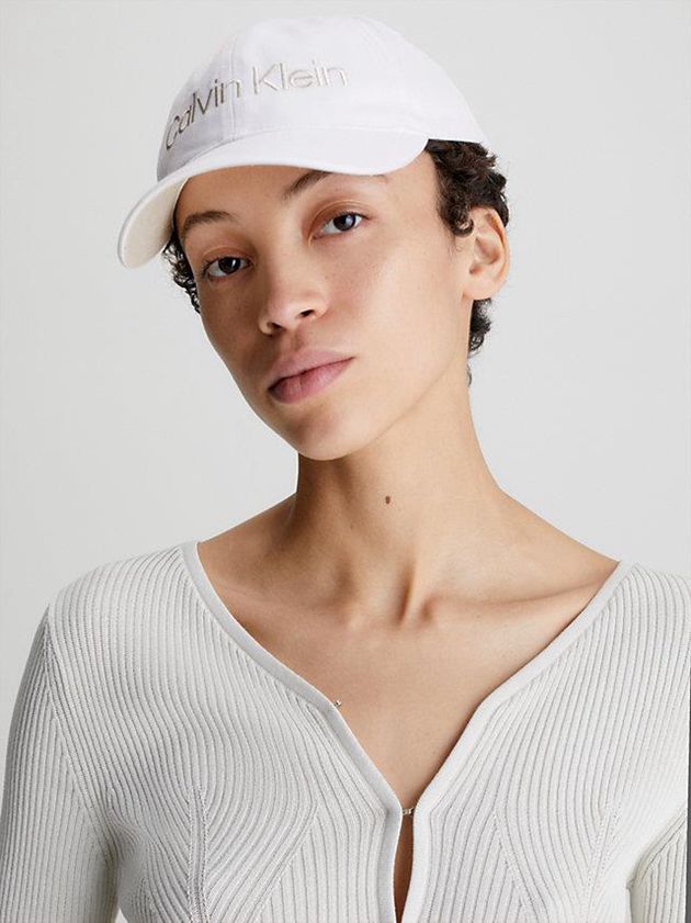 White Calvin Klein Organic Cotton Women Cap | LKJA-16852