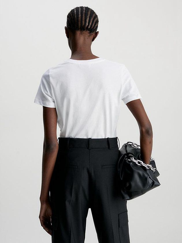 White Calvin Klein Organic Cotton Women T-Shirt | QRSF-57240