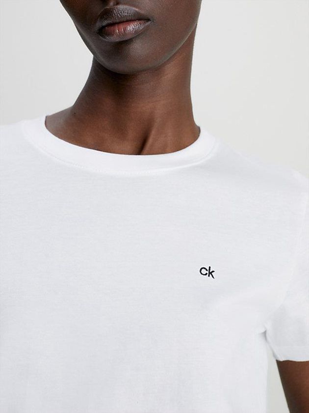 White Calvin Klein Organic Cotton Women T-Shirt | QRSF-57240