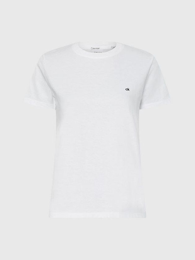 White Calvin Klein Organic Cotton Women T-Shirt | QRSF-57240