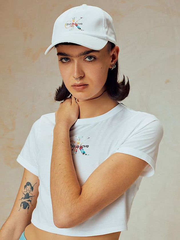 White Calvin Klein Organic Cotton - Pride Men Cap | KCBT-97054