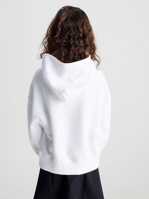 White Calvin Klein Oversized Girls's Hoodie | LMQY-30715