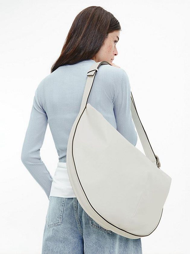 White Calvin Klein Oversized Hobo Women Bags | TSOV-76128