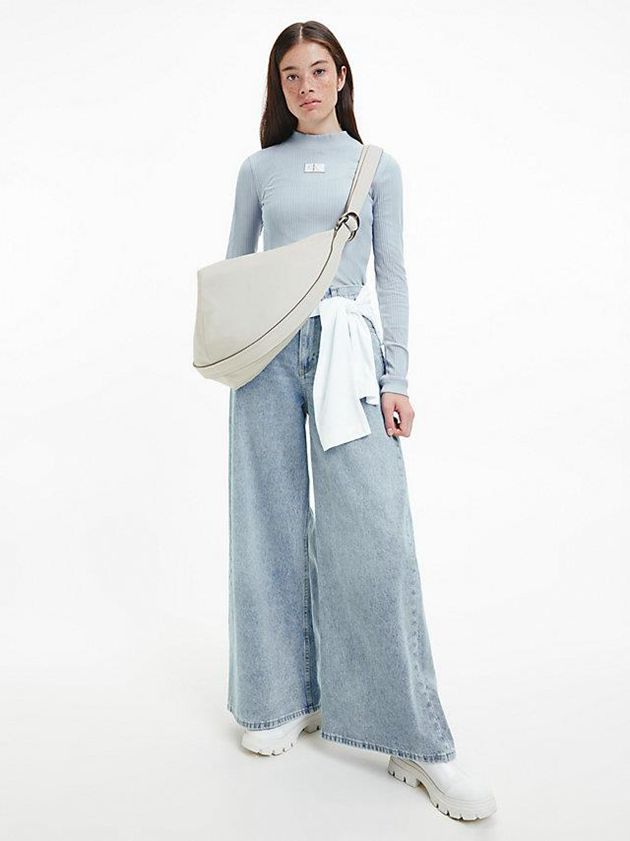 White Calvin Klein Oversized Hobo Women Bags | TSOV-76128