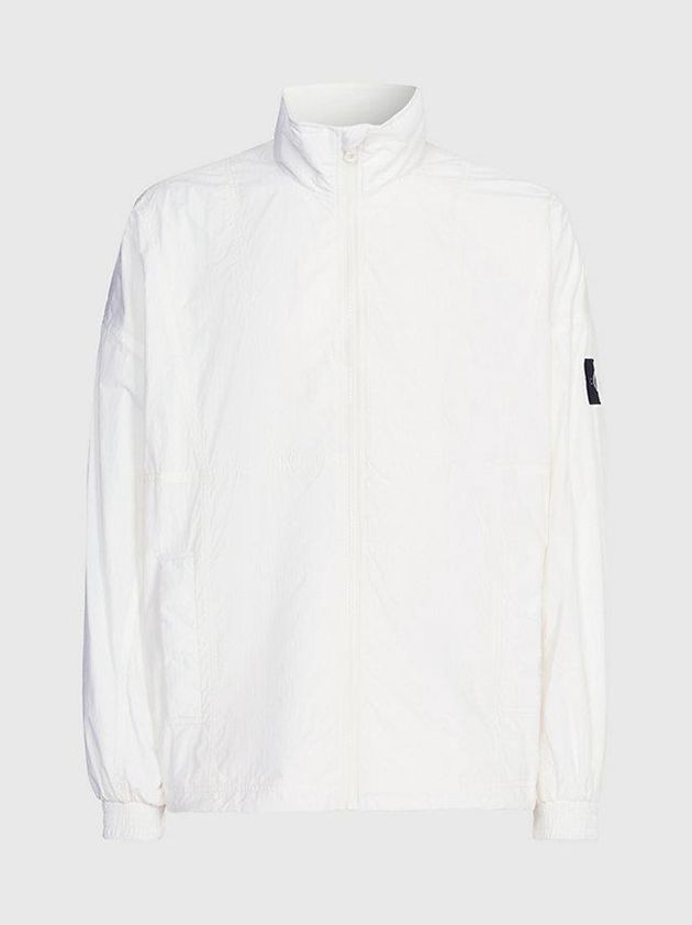 White Calvin Klein Oversized Nylon Zip Up Men Jacket | LFZX-71236