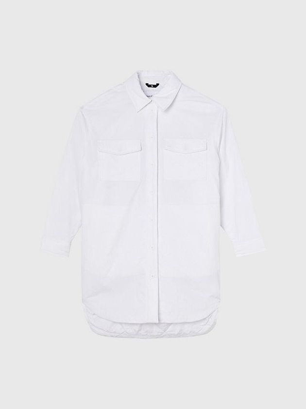 White Calvin Klein Oversized Padded Shirt Women Jacket | OAWG-24680