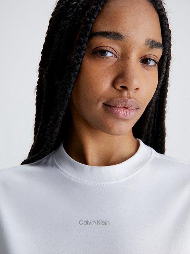 White Calvin Klein Oversized T-Shirt Women Dress | CSOL-39582