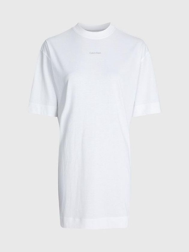 White Calvin Klein Oversized T-Shirt Women Dress | CSOL-39582