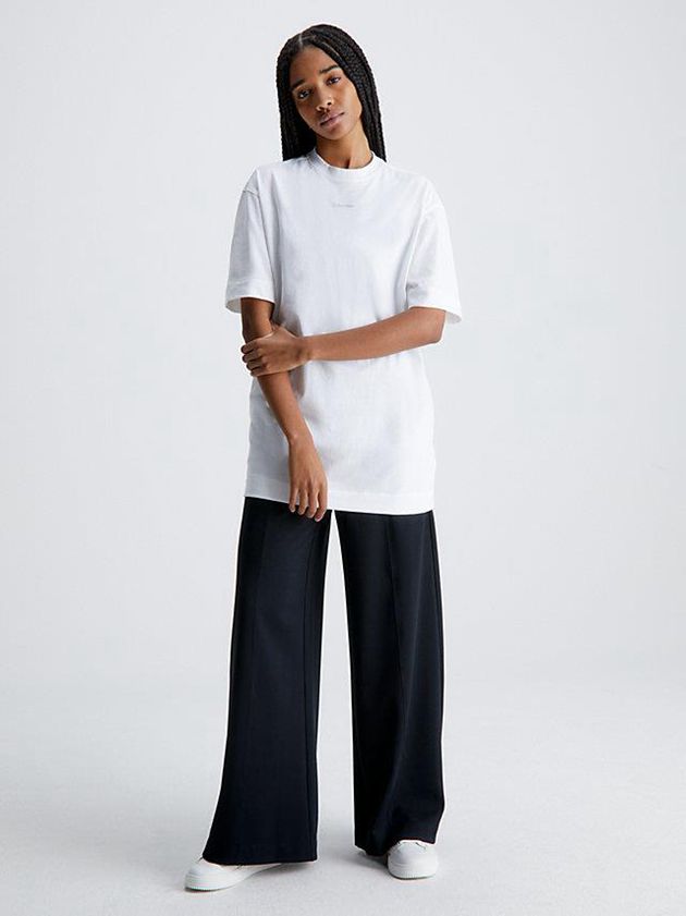 White Calvin Klein Oversized T-Shirt Women Dress | CSOL-39582