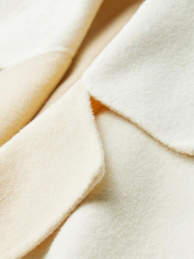 White Calvin Klein Oversized Wool Wrap Women Coat | DYBN-45127
