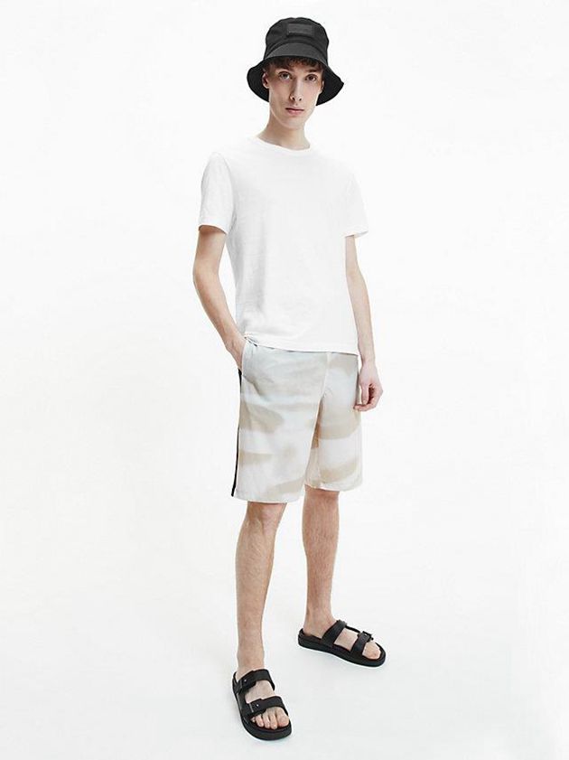 White Calvin Klein Premium Cotton Men T-Shirt | BYGZ-48095
