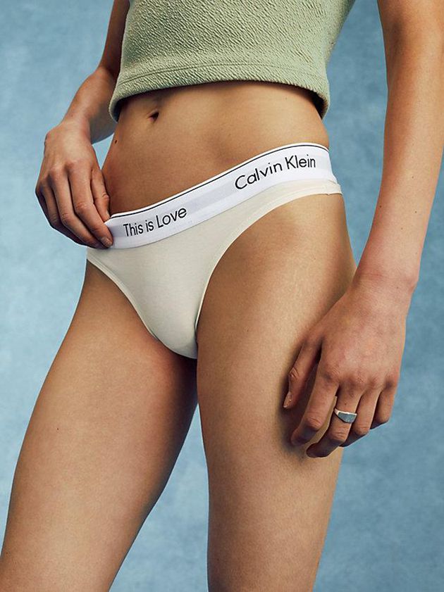 White Calvin Klein Pride Women Thong | EHGI-91243