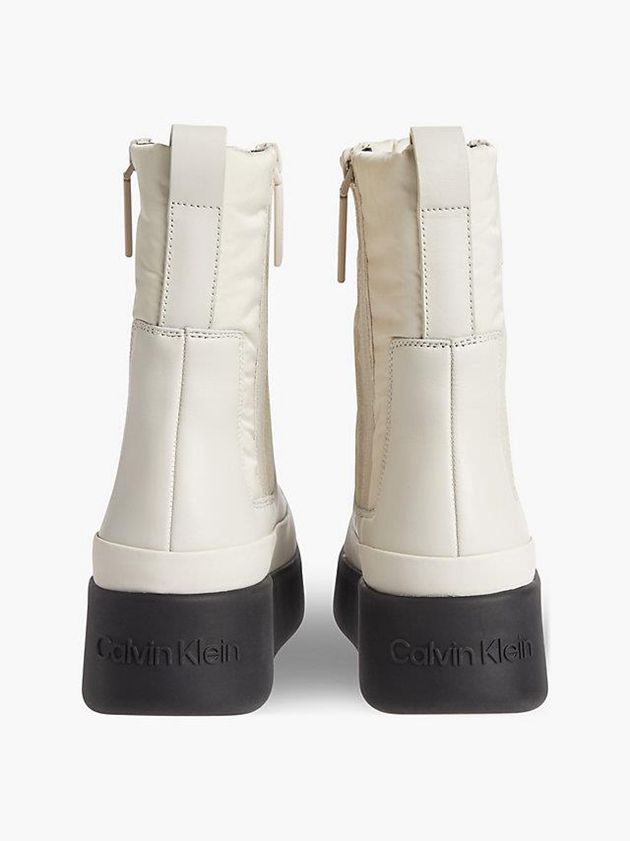 White Calvin Klein Puffer Wedge Rain Women Boots | GUZS-82901