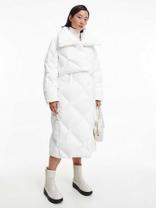 White Calvin Klein Puffer Wedge Rain Women Boots | GUZS-82901