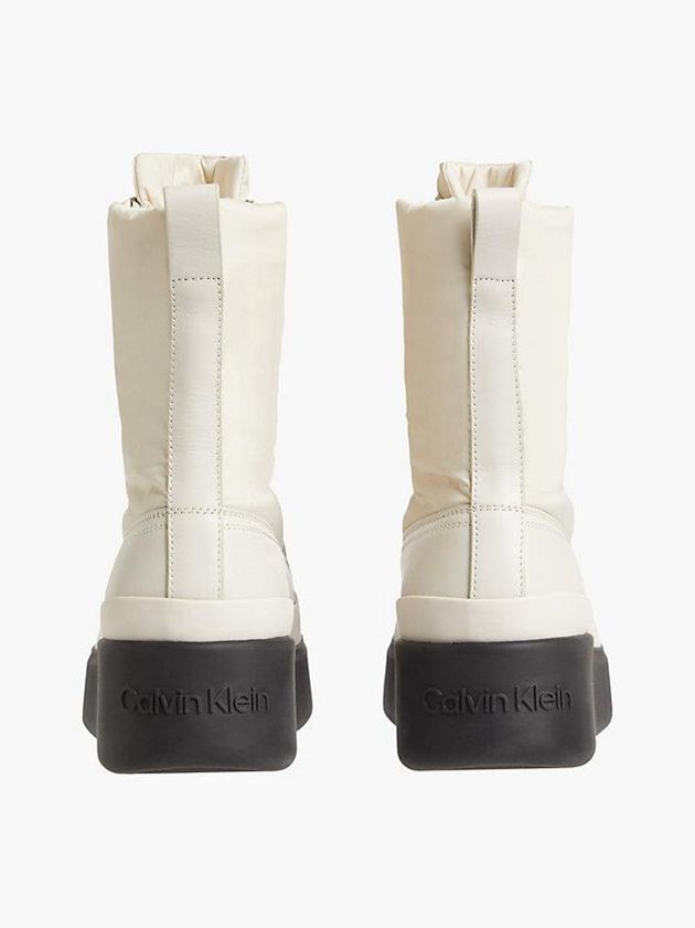 White Calvin Klein Puffer Wedge Rain Women Boots | SIVR-67394