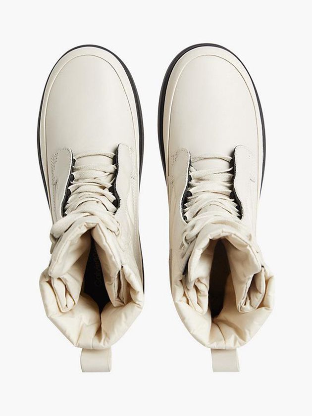 White Calvin Klein Puffer Wedge Rain Women Boots | SIVR-67394