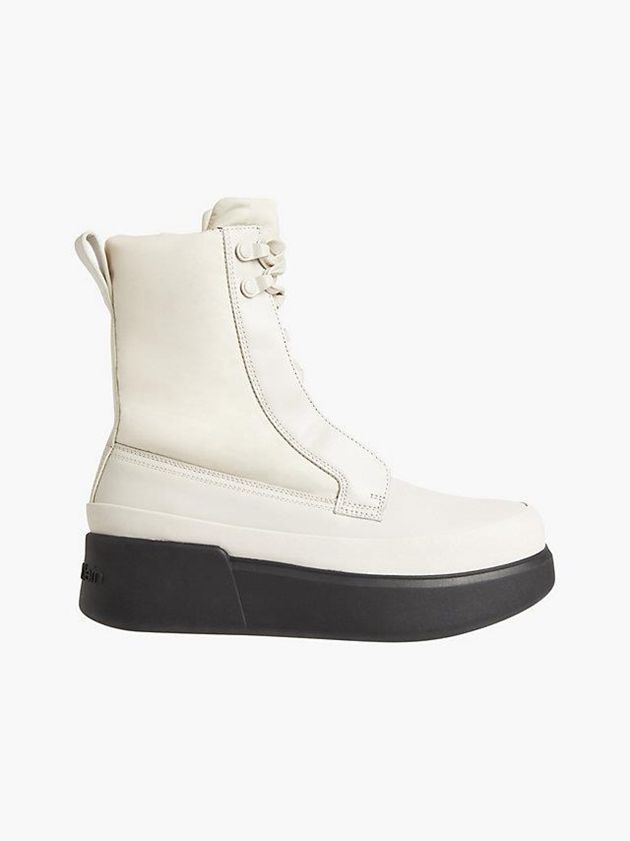 White Calvin Klein Puffer Wedge Rain Women Boots | SIVR-67394