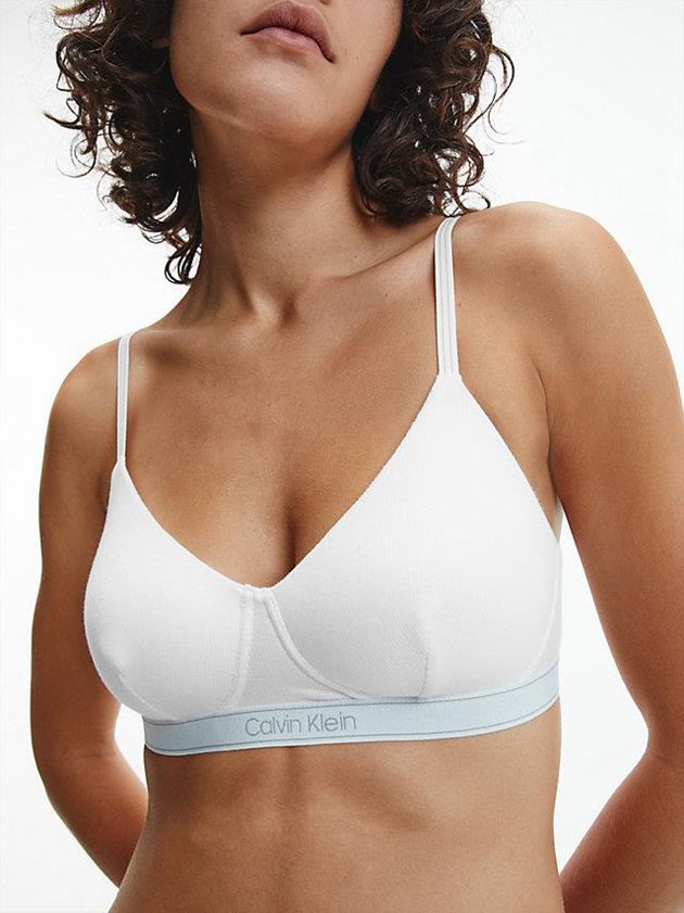 White Calvin Klein Pure Ribbed Women Bra | PUYN-85269