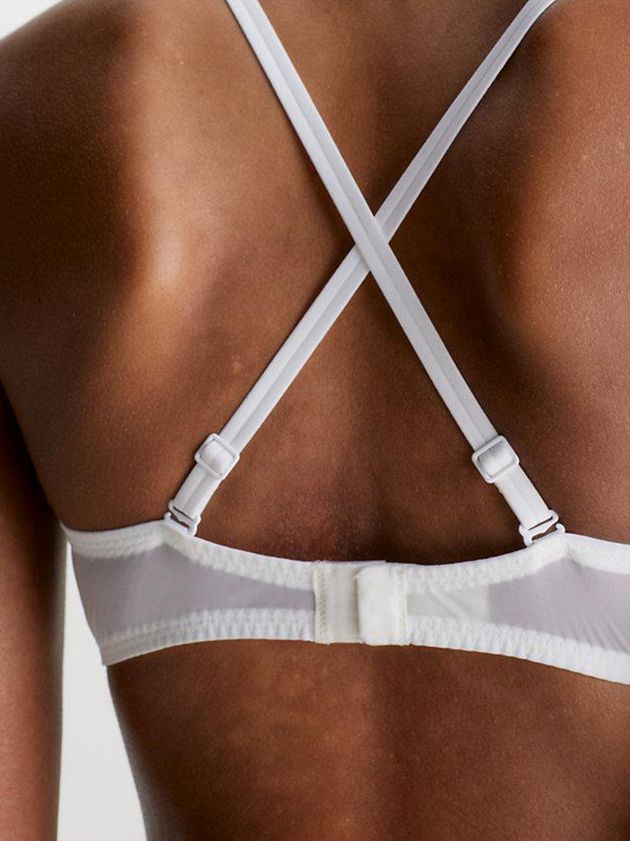 White Calvin Klein Push Up - Sheer Marquisette Women Bra | ZGXU-58241