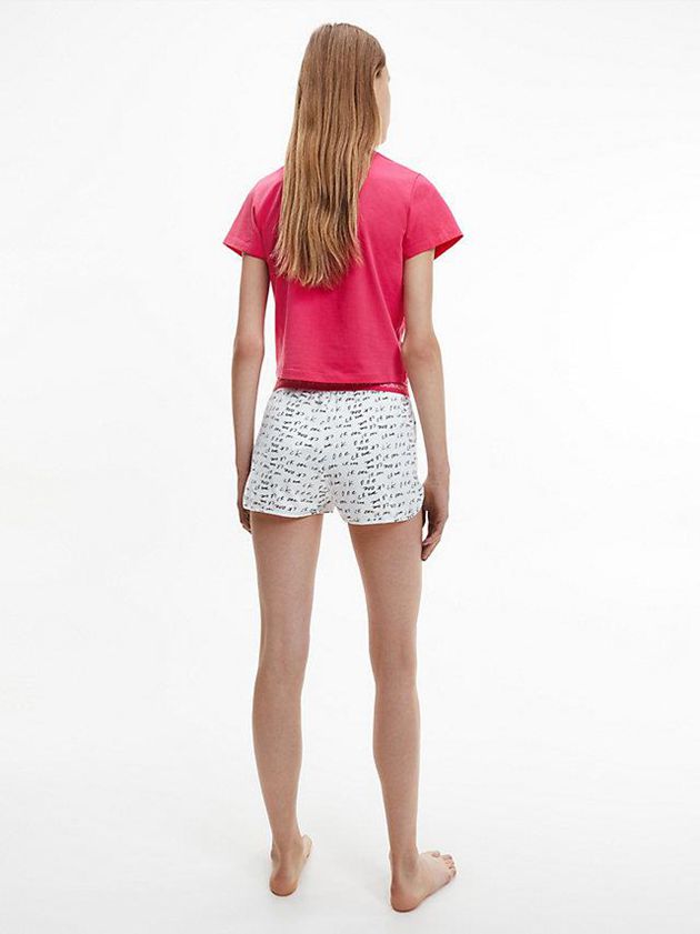 White Calvin Klein Pyjama Set - CK One Women Shorts | JFSN-09682