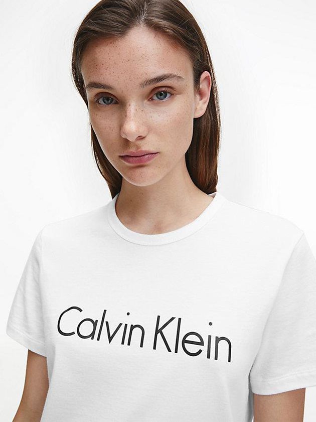 White Calvin Klein Pyjama - Comfort Cotton Women Top | MSPX-73980